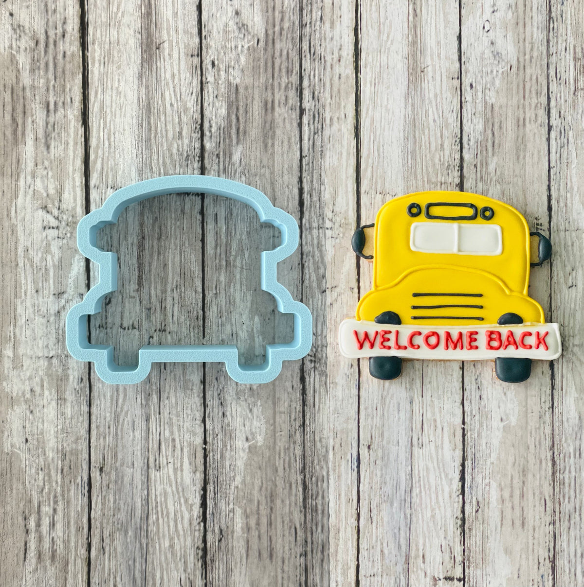 School Bus With Banner Cookie Cutter