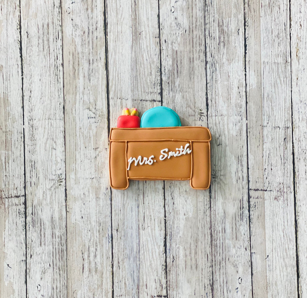 Teacher Desk Cookie cutter, back to school cutter, office desk cutter, desk cutter