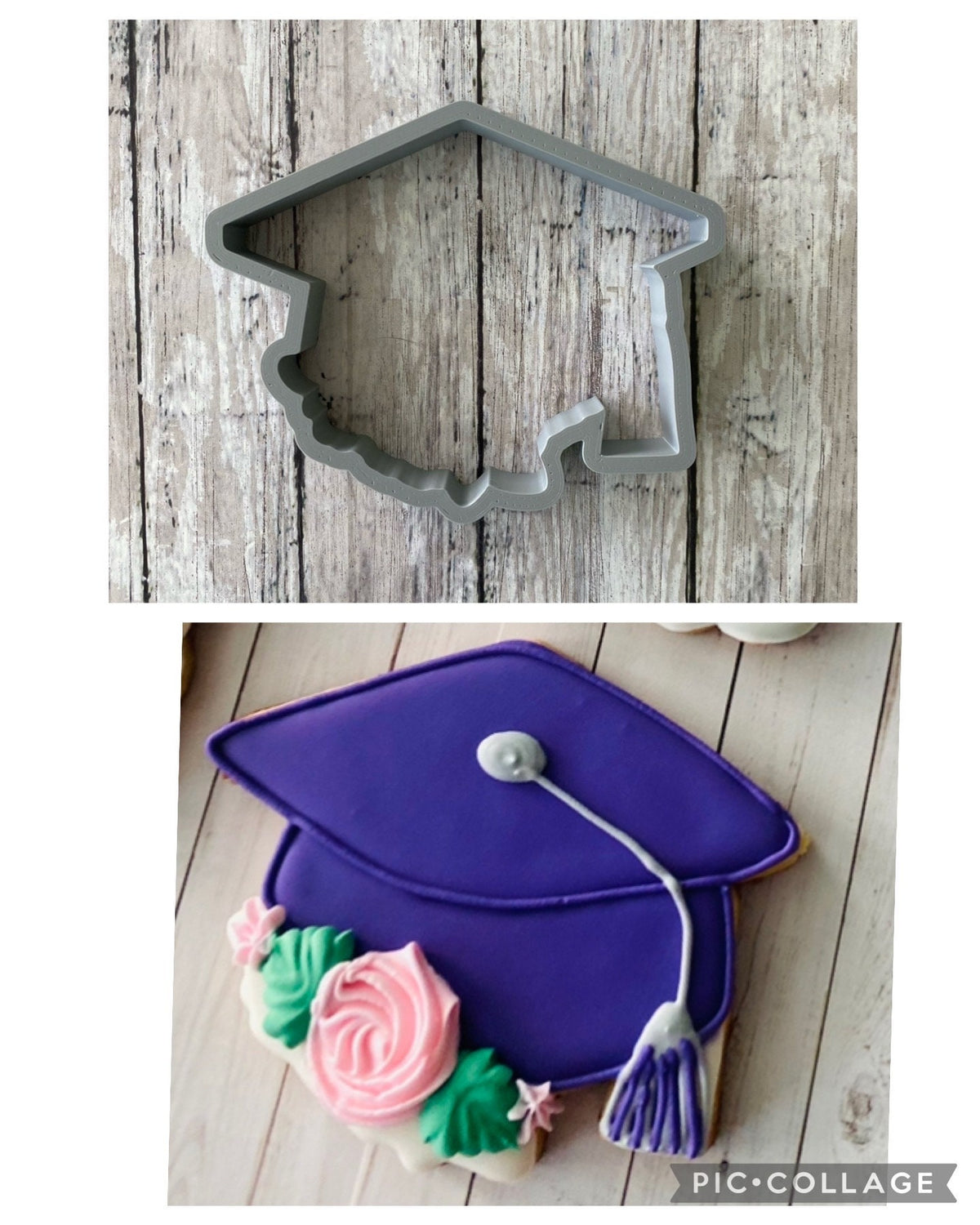 Grad Hat with Florals Cookie Cutter, Graduation Hat Cutter, Ceremony Cutter, Celebration Cutter, Party Celebration Cutter