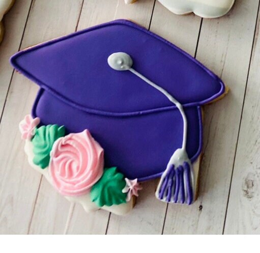 Grad Hat with Florals Cookie Cutter, Graduation Hat Cutter, Ceremony Cutter, Celebration Cutter, Party Celebration Cutter