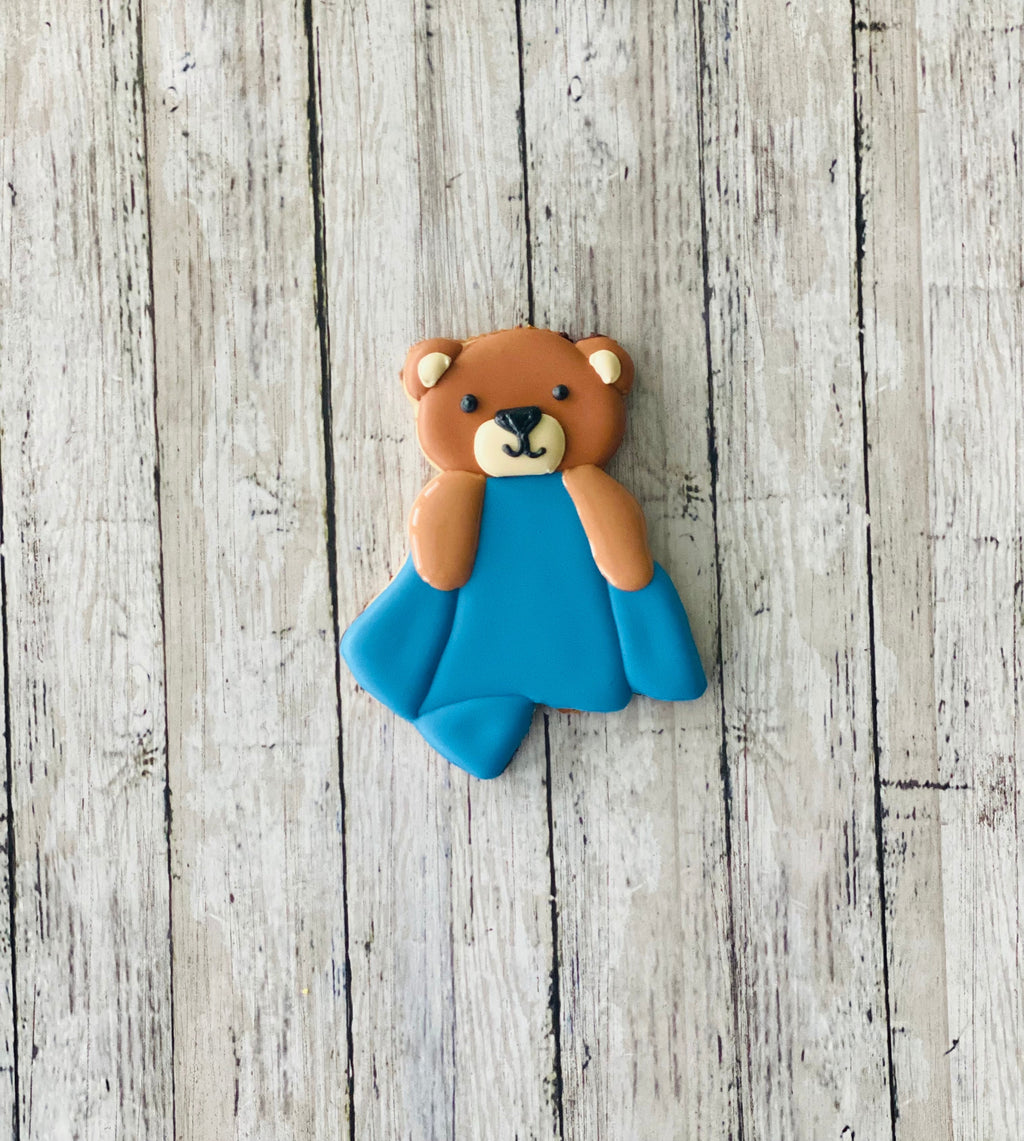 Teddy Bear with Blanket Cookie Cutter, bear cutter, baby cutter, animal cutter, baby shower cutter, teddy bear cutter
