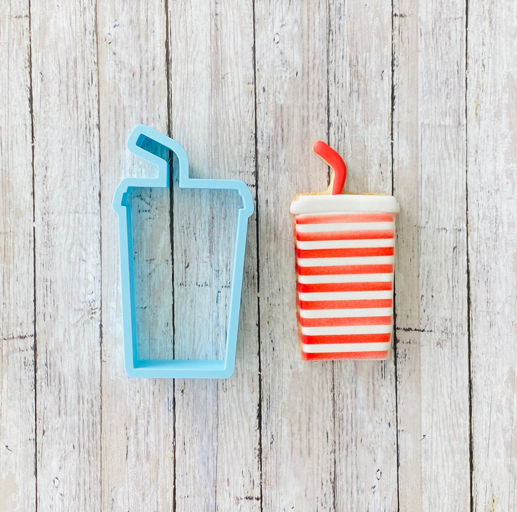 Drink Cup Cookie Cutter, drink cutter, fast food cutter, cup cutter, drink with straw cutter