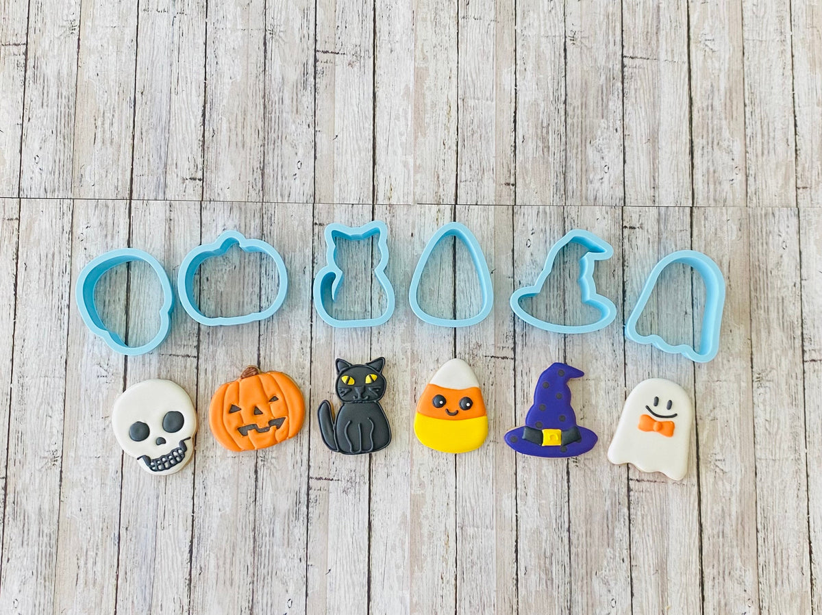 Halloween Minis Cookie Cutter, skull cutter, cat cutter, candy corn cutter, witches hat cutter, ghost cutter