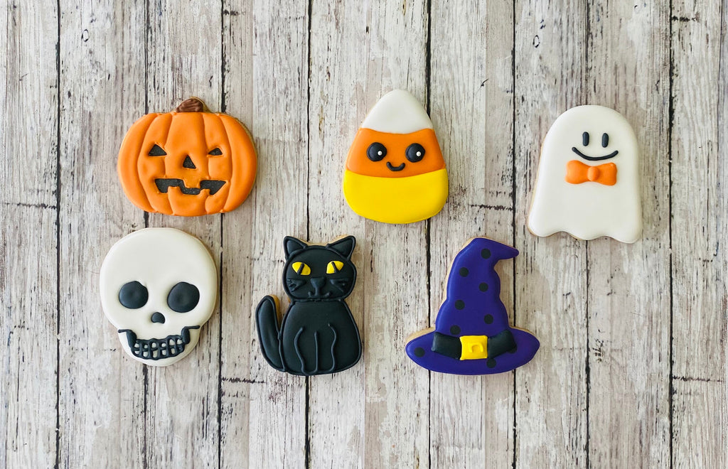 Halloween Minis Cookie Cutter, skull cutter, cat cutter, candy corn cutter, witches hat cutter, ghost cutter