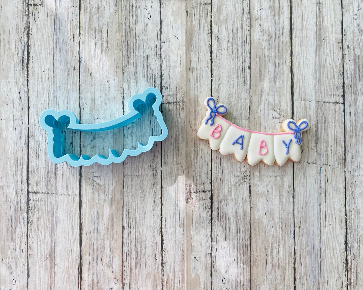 Party Banner Cookie Cutter, Birthday Cutter, party Cutter, Celebration Cutter, decoration cutter, baby cutter, shower cutter