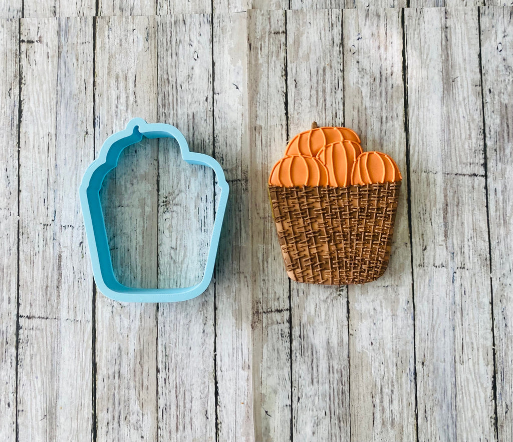 Pumpkin Basket Cookie Cutter, pumpkin cutter, pumpkin patch cutter, fall cutter, fruit cutter
