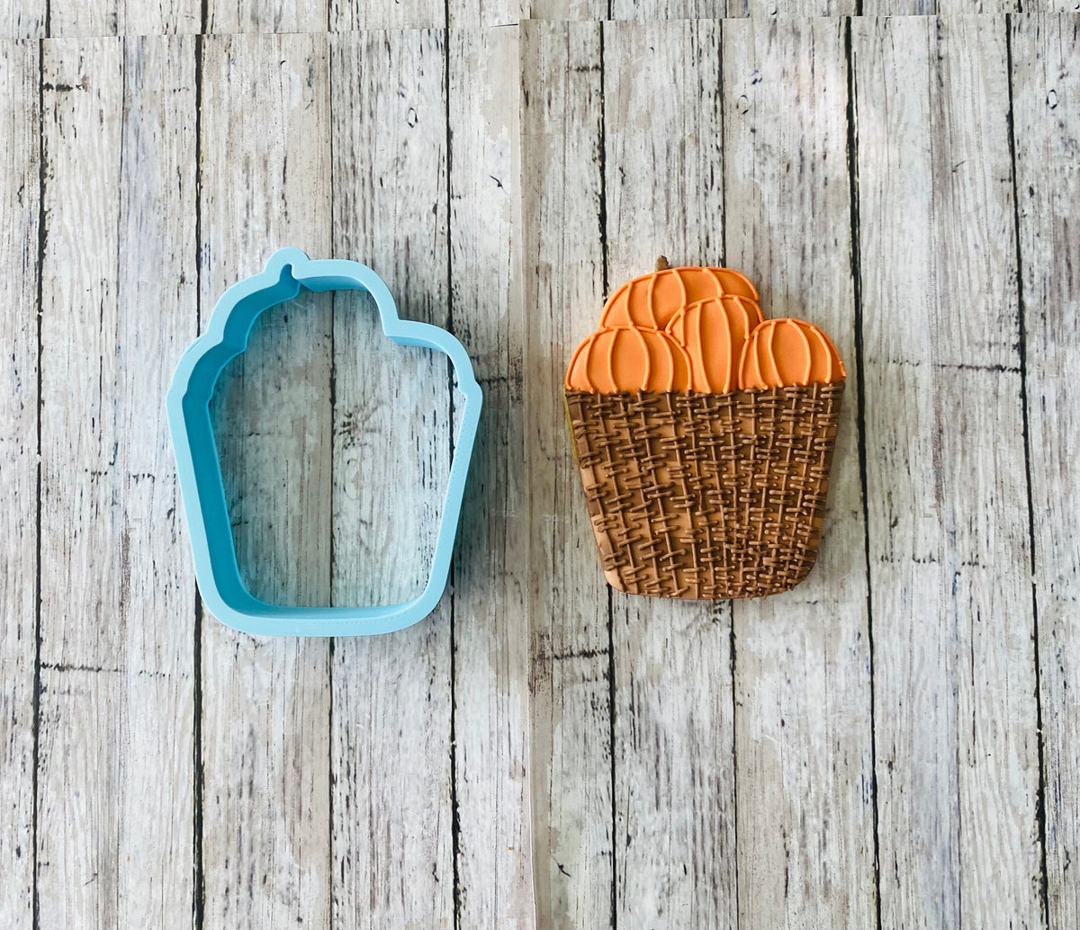 Pumpkin Basket Cookie Cutter, pumpkin cutter, pumpkin patch cutter, fall cutter, fruit cutter