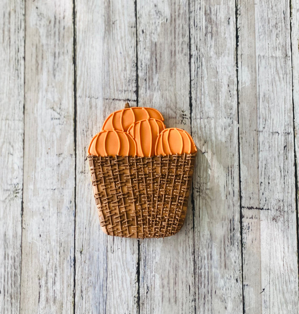 Pumpkin Basket Cookie Cutter, pumpkin cutter, pumpkin patch cutter, fall cutter, fruit cutter