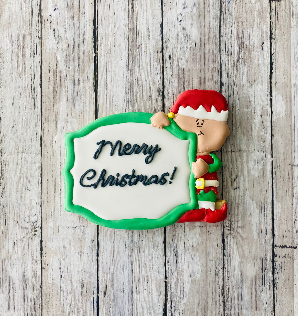 Christmas Plaque 1 Cookie Cutter, elf cutter, merry Christmas cutter, Christmas cutter