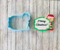 Christmas Plaque 1 Cookie Cutter, elf cutter, merry Christmas cutter, Christmas cutter