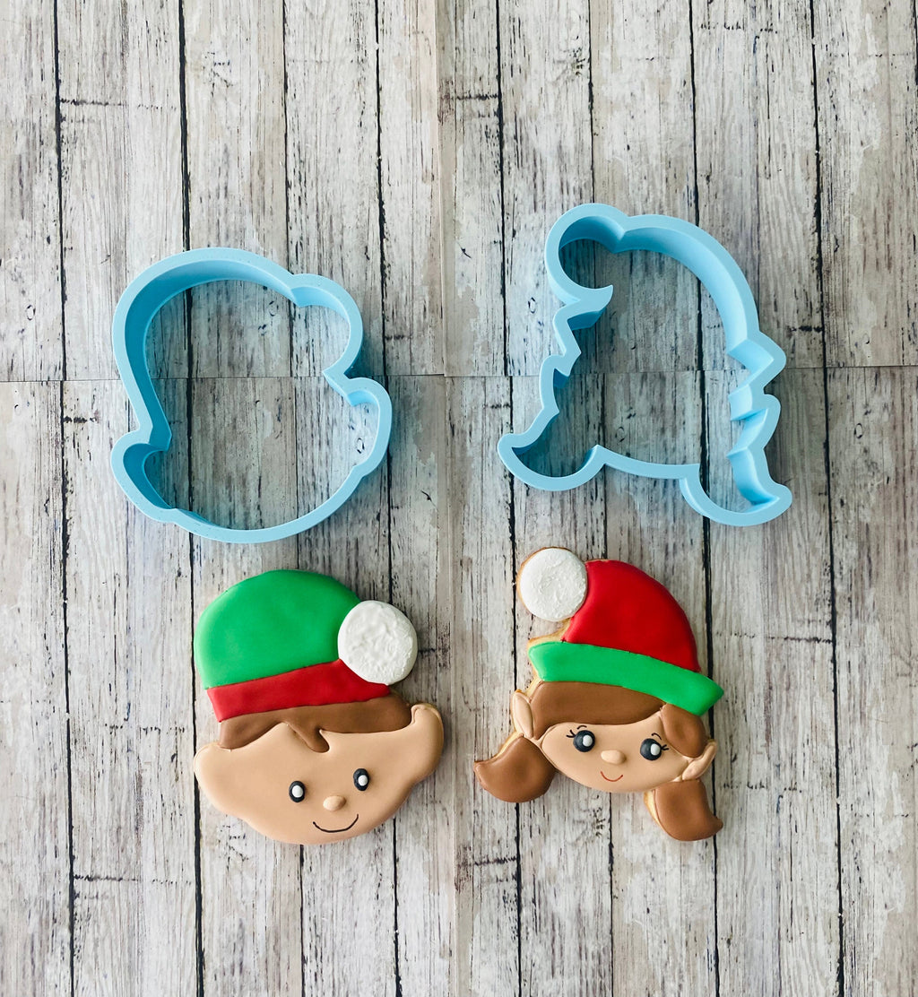 Elf Head Cookie Cutter, Christmas cutter, boy elf cutter, girl elf cutter
