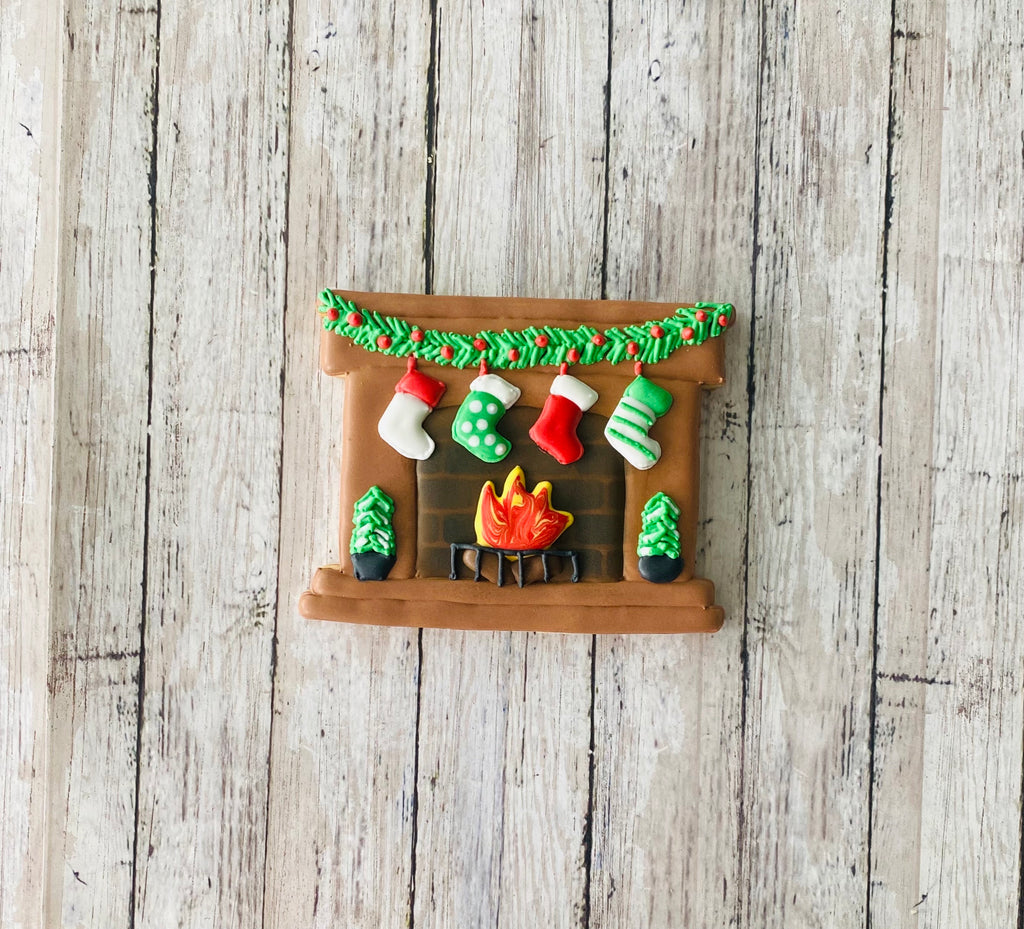 Fireplace Cookie Cutter, Christmas cutter, mantle cutter