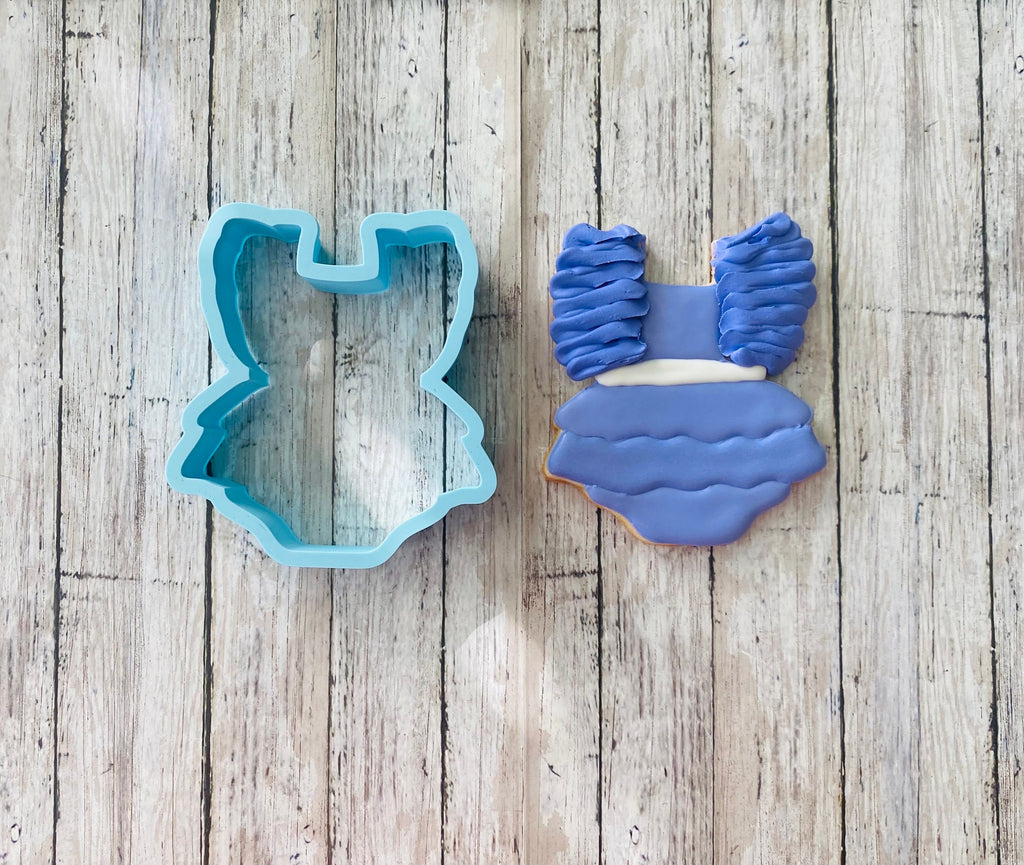Ruffled Onesie Cookie Cutter, onesie cutter, baby cutter, baby shower cutter, clothes cutter, baby dress cutter, girl cutter