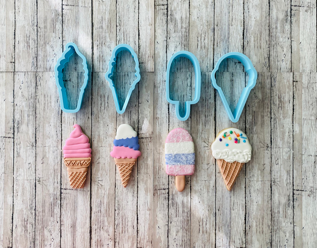 Ice Cream Cookie Cutters, ice cream cone cutter, desert cutter, party cutter, food cutters