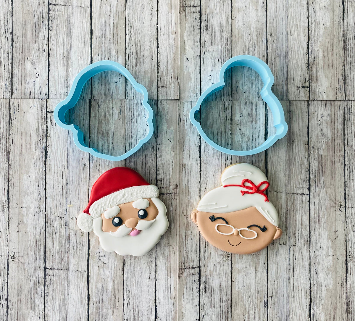 Santa & Mrs. Claus Cookie Cutter, ho ho ho cutter, Santa Claus cutter, Christmas cutter