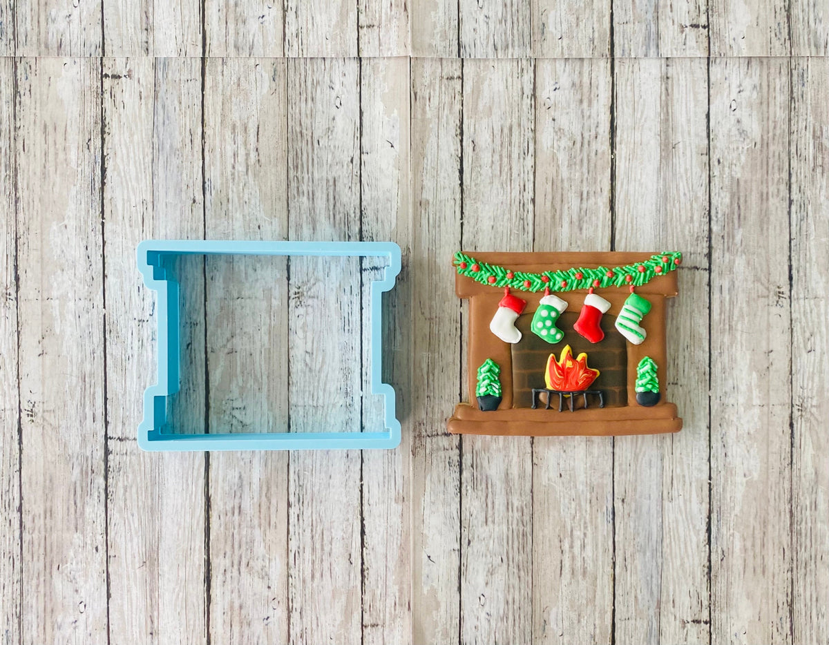 Fireplace Cookie Cutter, Christmas cutter, mantle cutter