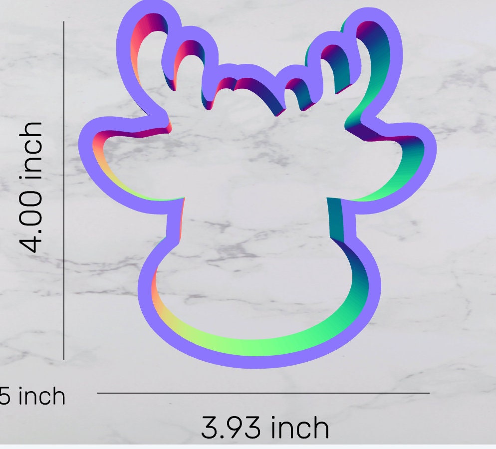 Reindeer Head Cookie Cutter, Rudolph cutter, deer cutter, Christmas cutter