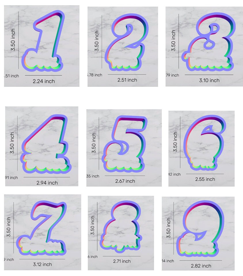 Numbers Cookie cutters, birthday cutters, counting cutters
