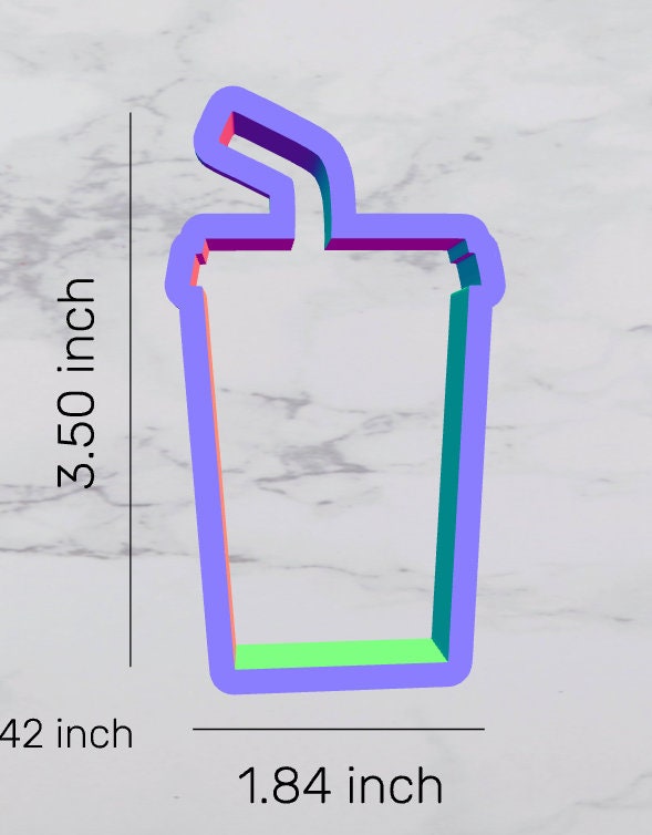 Drink Cup Cookie Cutter, drink cutter, fast food cutter, cup cutter, drink with straw cutter
