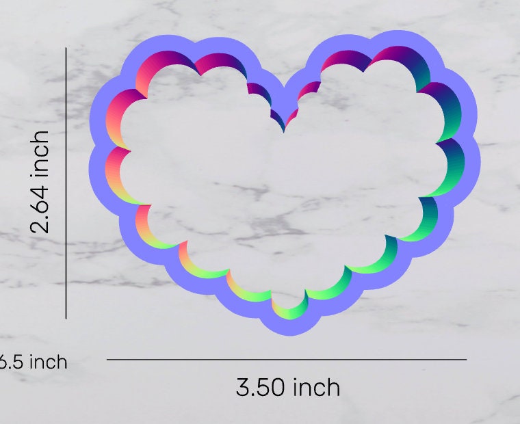 Scalloped Heart Cookie Cutter, shape cutter, heart cutter, wedding cutter, valentines cutter, anniversary cutter