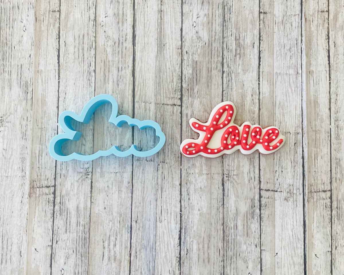 Love Cookie Cutter, valentines cutter, word love cutter, holiday cutter, wedding cutter, engagement cutter, anniversary cutter