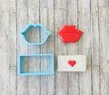 Lips & Envelope Cookie Cutter, valentines cutter, envelop cutter, lips cutter, love  cutter, letter cutter, holiday cutter, kissing cutter