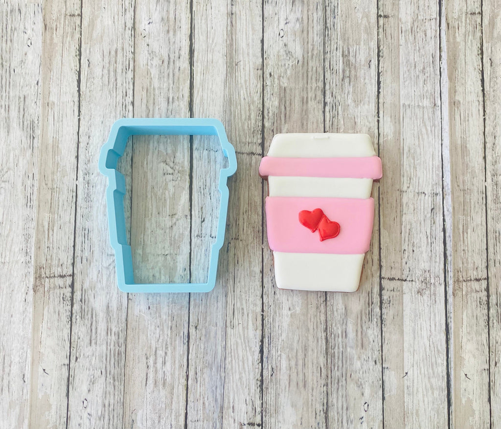 Coffee & Donut Cookie cutter, Coffee cutter, donut cutter, drink cutter, to go coffee cutter, desert cutter, valentines cutter