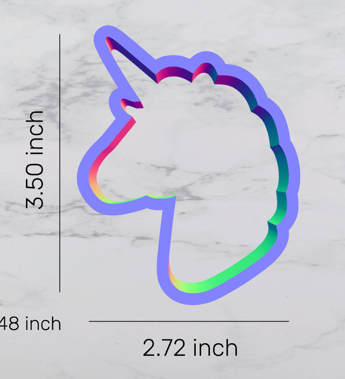 Unicorn Head Cookie Cutter, unicorn cutter, animal cutter, birthday cutter, rainbow cutter, girl cutter, party cutter