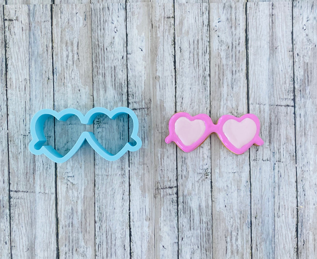 Heart Sunglasses Cookie Cutter, valentines cutter, glasses cutter