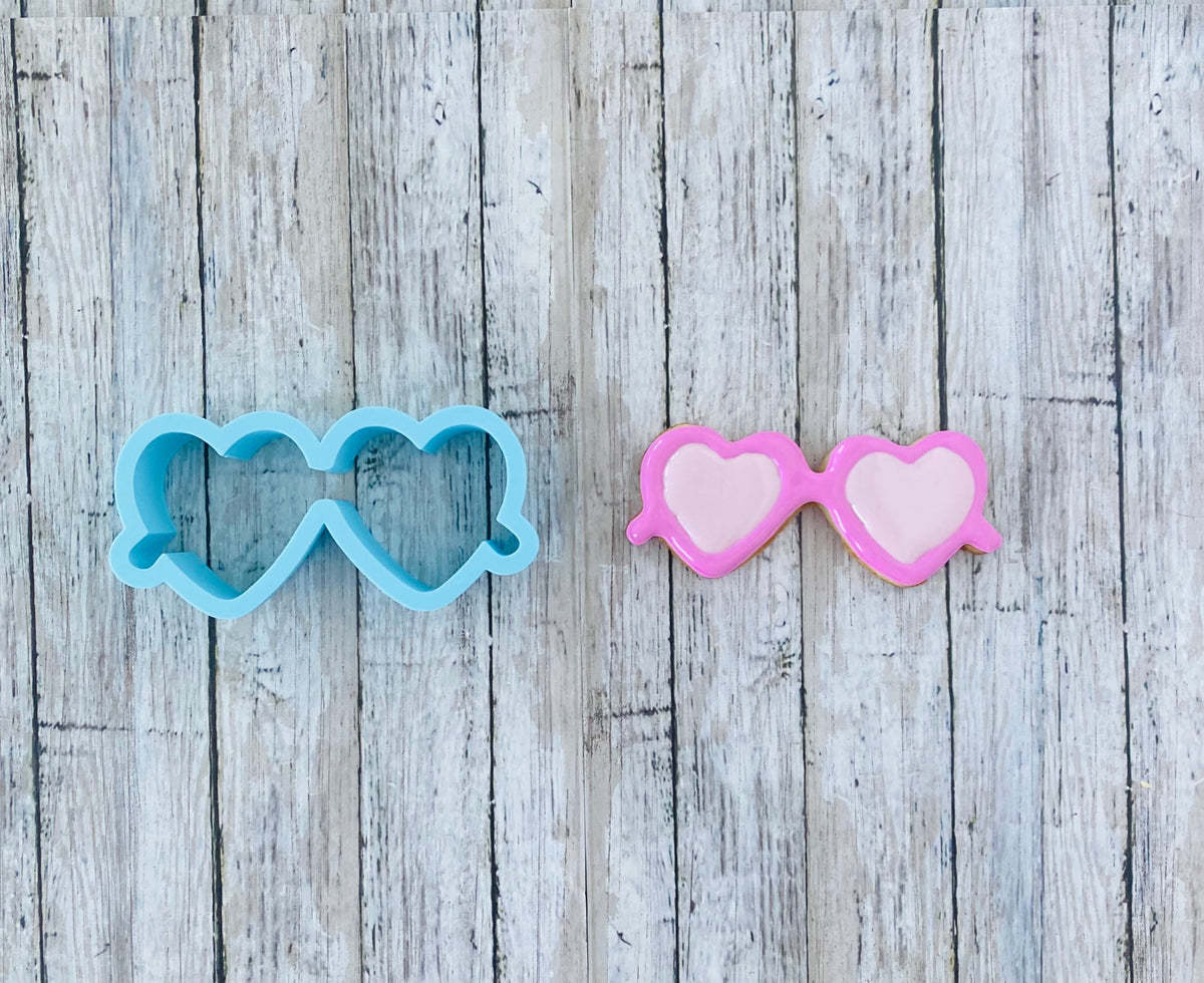 Heart Sunglasses Cookie Cutter, valentines cutter, glasses cutter