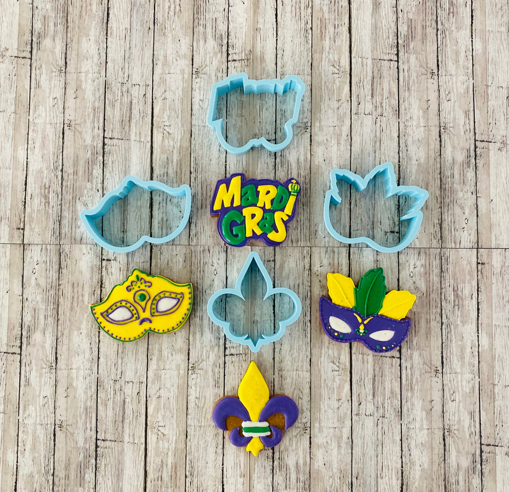 Mardi Gras Cookie Cutter, mask cutter, flour de lis cutter