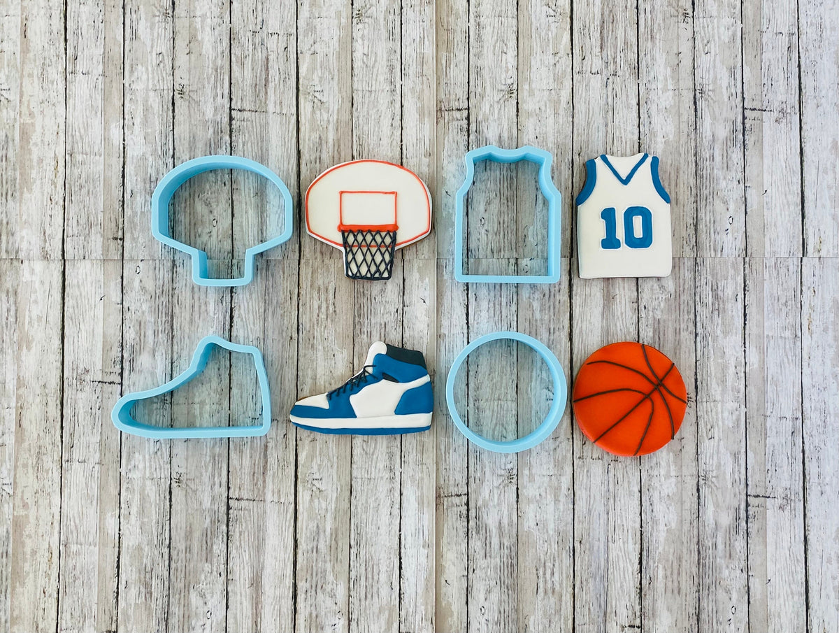 Basketball Cookie Cutter, sports cutter, ball cutter, jersey cutter, shoe cutter, tennis shoe cutter, hoop cutter, basket cutter