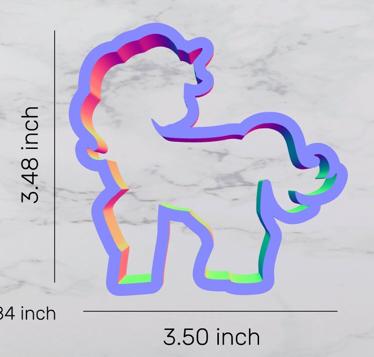 Unicorn Body Cookie Cutter, unicorn cutter, animal cutter, birthday cutter, rainbow cutter, girl cutter, party cutter