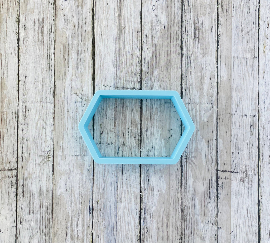 Long Hexagon Cookie Cutter, frame cutter, wedding cutter, bridal shower cutter, shower cutter, shape cutter, plaque cutter