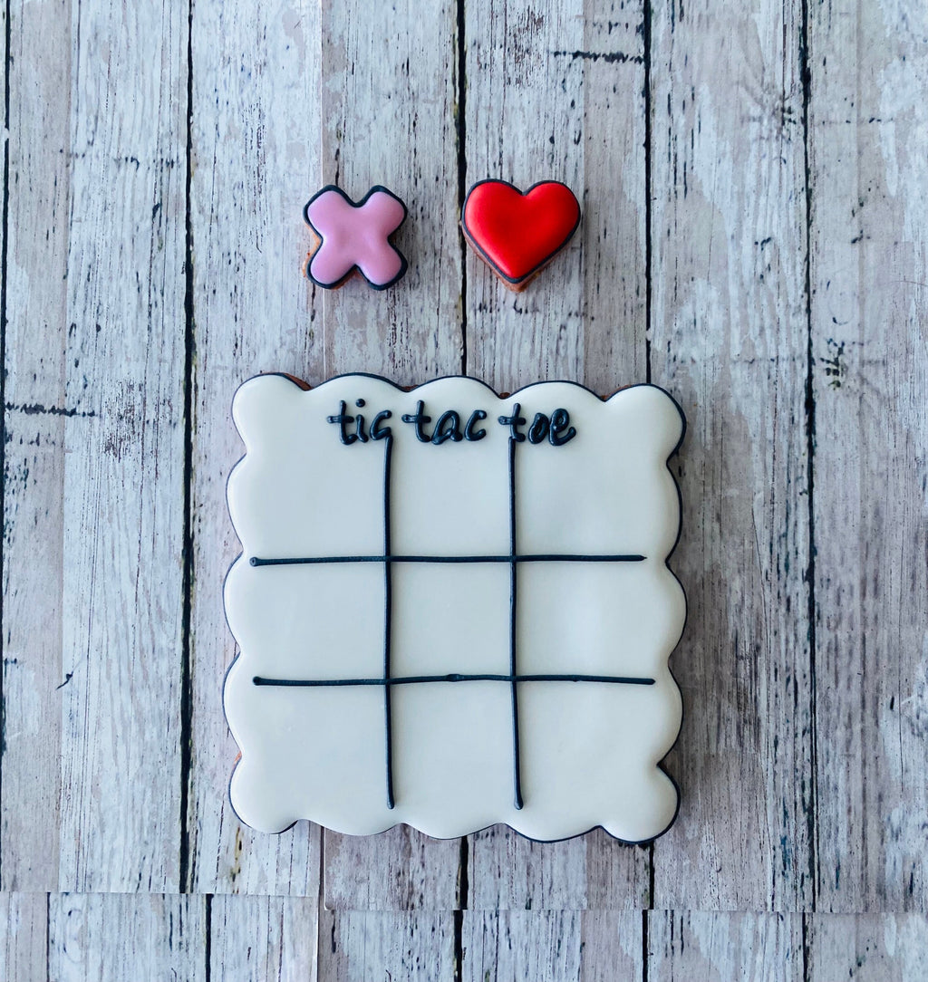 Tic Tac Toe Cookie Cutter, valentines cutter, holiday cutter, kids cutter, party cutter, scalloped square cutter, frame cutter, game cutter