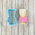 Champagne Glass Cookie Cutter, Cheers cutter, champagne with bow cutter, new years cutter, wedding cutter, anniversary cutter