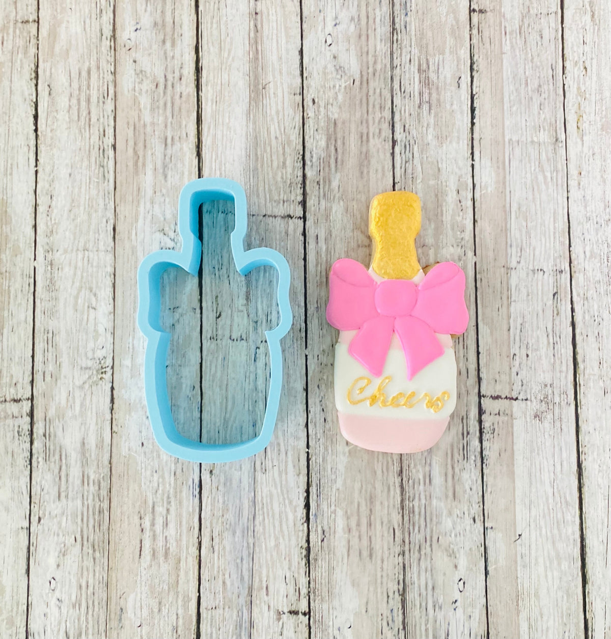 Champagne with Bow Cookie Cutter, Cheers cutter, new years cutter, wedding cutter, anniversary cutter