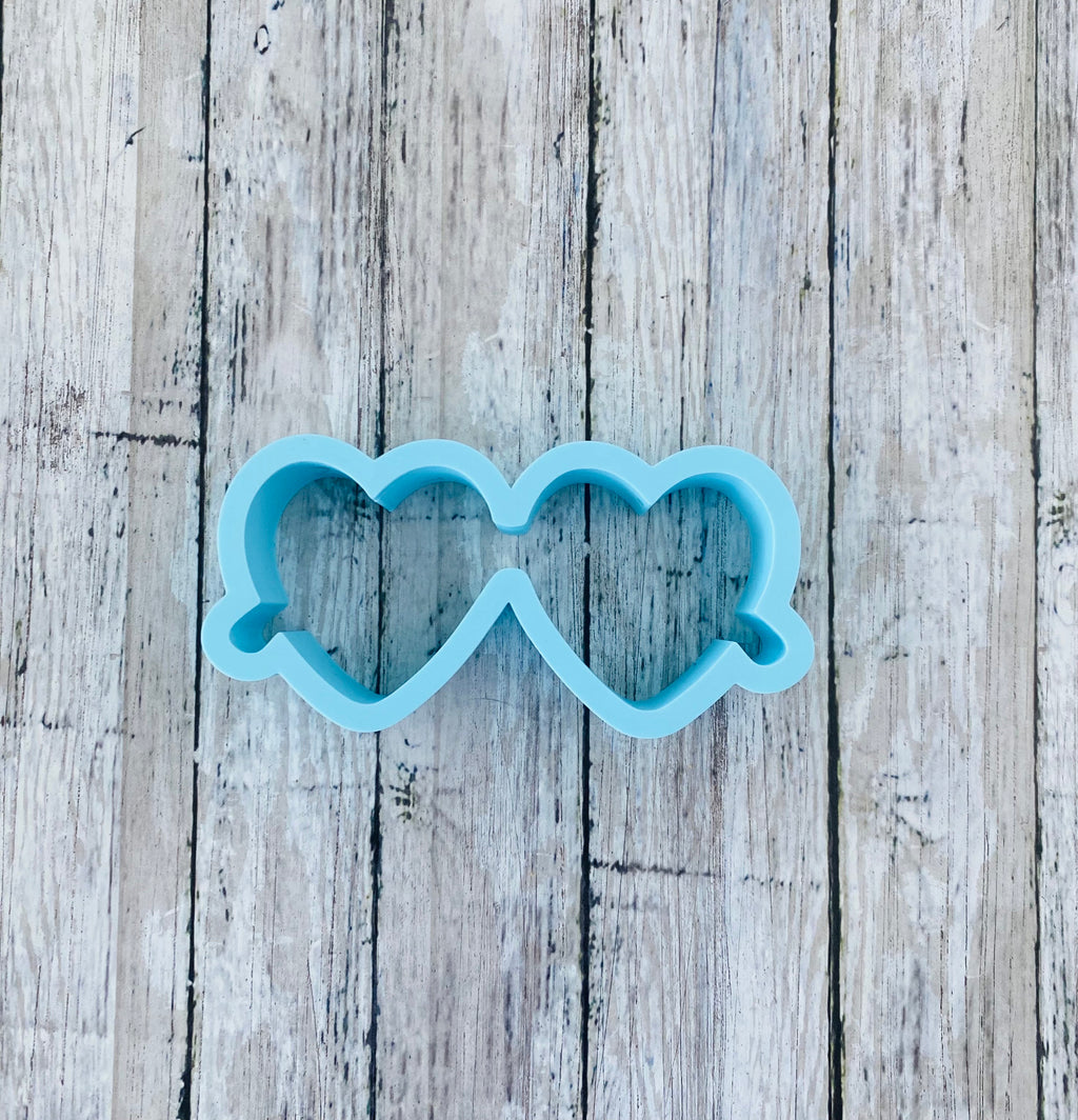 Heart Sunglasses Cookie Cutter, valentines cutter, glasses cutter