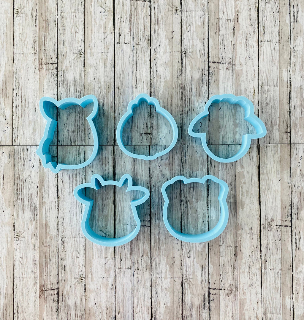 Farm Animal Head Cookie Cutter, Cow cutter, chicken cutter, horse cutter, pig cutter, sheep cutter