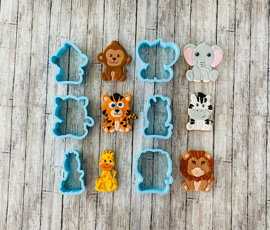 Zoo Animal Cookie Cutter, zebra cutter, tiger cutter, elephant cutter, giraffe cutter, lion cutter, monkey cutter