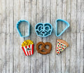 Carnival Food Cookie Cutter, popcorn Cutter, pizza Cutter, Food Cutter, pretzel Cutter, snack food cutter