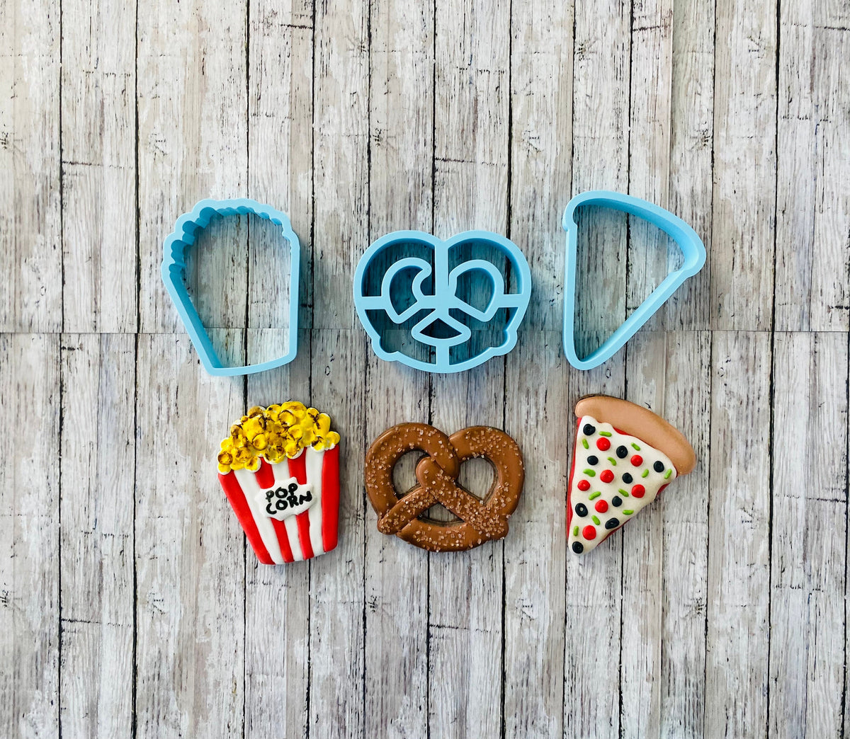 Carnival Food Cookie Cutter, popcorn Cutter, pizza Cutter, Food Cutter, pretzel Cutter, snack food cutter