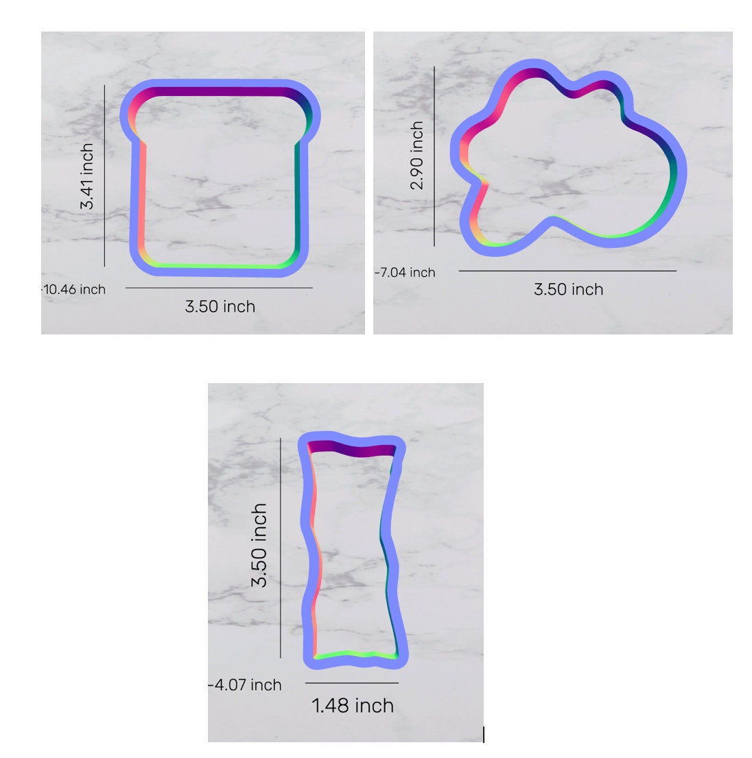 Breakfast Food Cookie Cutter, egg Cutter, bacon Cutter, Food Cutter, fried egg Cutter, toast cutter, bread cutter