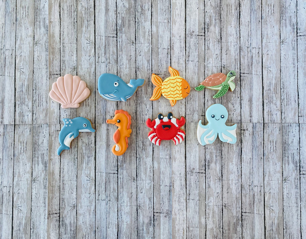 Ocean Cookie Cutters, seashell cutter, sea horse cutter, whale cutter, dolphin cutter, crab cutter, fish cutter, turtle cutter, octopus