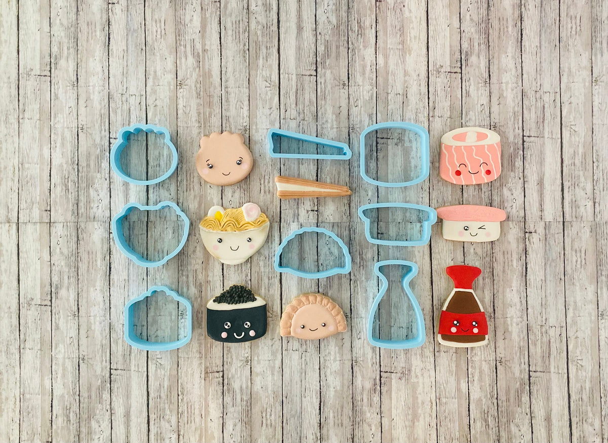 Sushi Cookie Cutter, noodle Cutter, Food Cutter, sushi roll Cutter, chopsticks cutter, dumpling cutter, soy sauce cutter