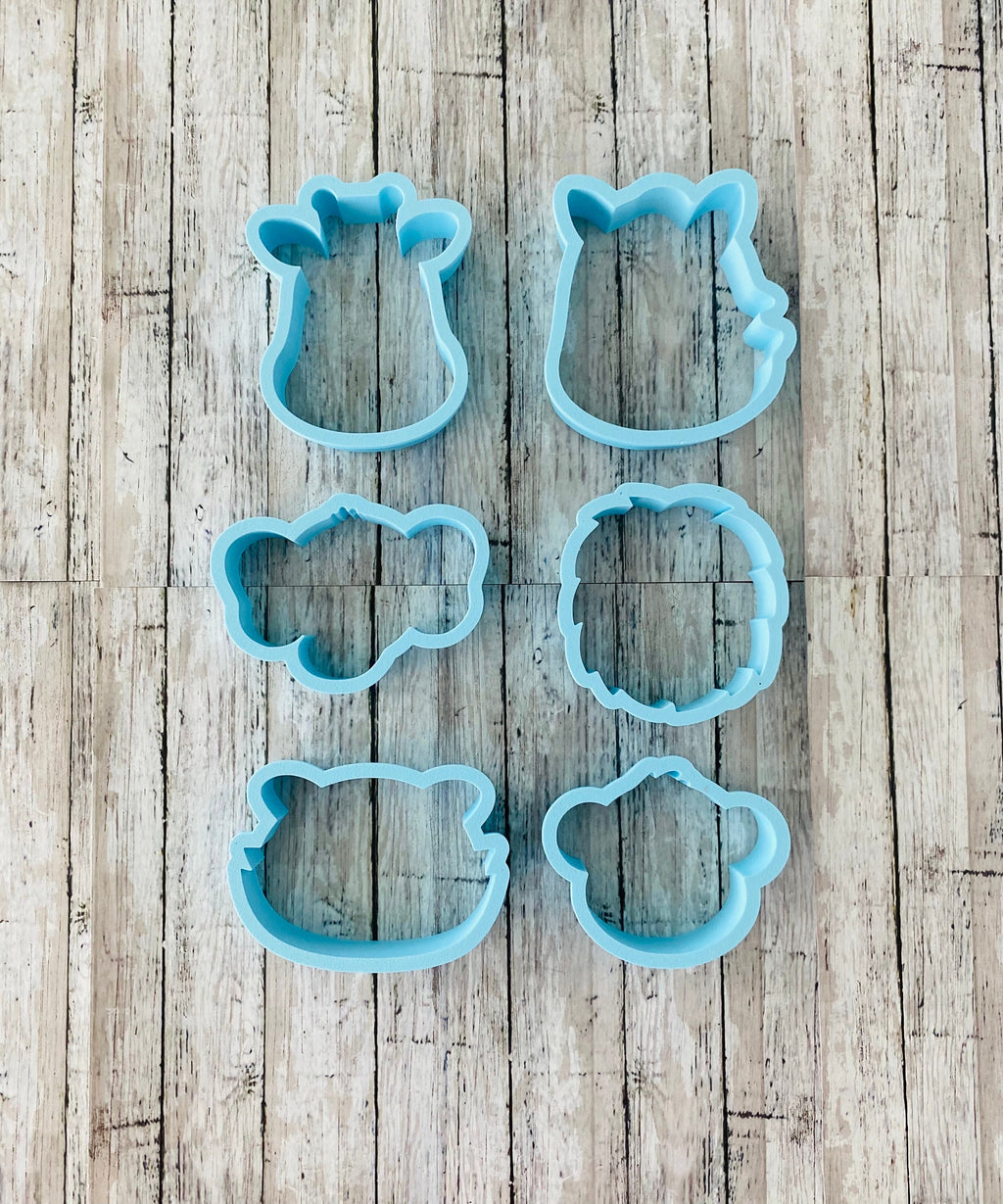 Zoo Animal Head Cookie Cutter, zebra cutter, tiger cutter, elephant cutter, giraffe cutter, lion cutter, monkey cutter