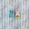 Bunny with Sign Cookie Cutter, bunny plaque cutter, Easter cutter, animal cutter, rabbit cutter, holiday cutter