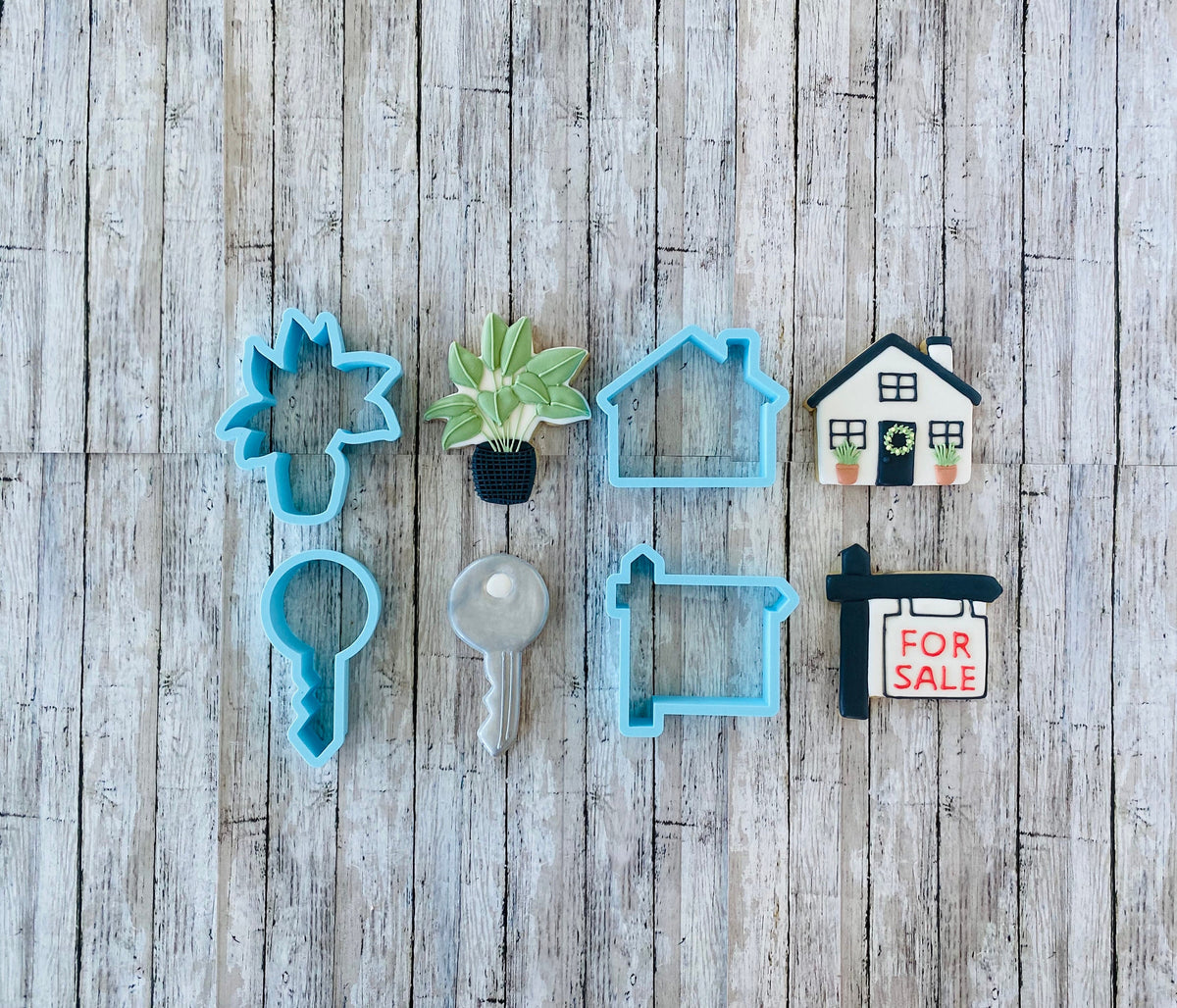 House Warming Cookie Cutter, house cutter, key cutter, sale sign cutter, plant cutter, realtor cutter