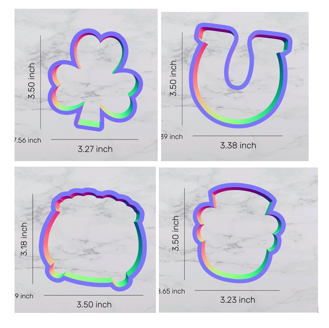 St. Patrick's Day Cookie cutters, pot of gold cutter, shamrock cutter, leprechaun cutter, horse shoe cutter, clover cutter
