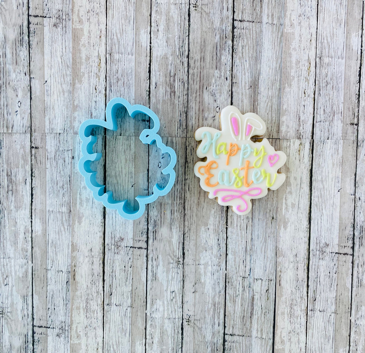 Happy Easter Plaque Cookie Cutter, bunny plaque cutter, Easter cutter, word cutter, holiday cutter